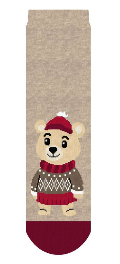 Confezione da 6 paia di calze antiscivolo bambina Meritex in caldo cotone 4397 Bear