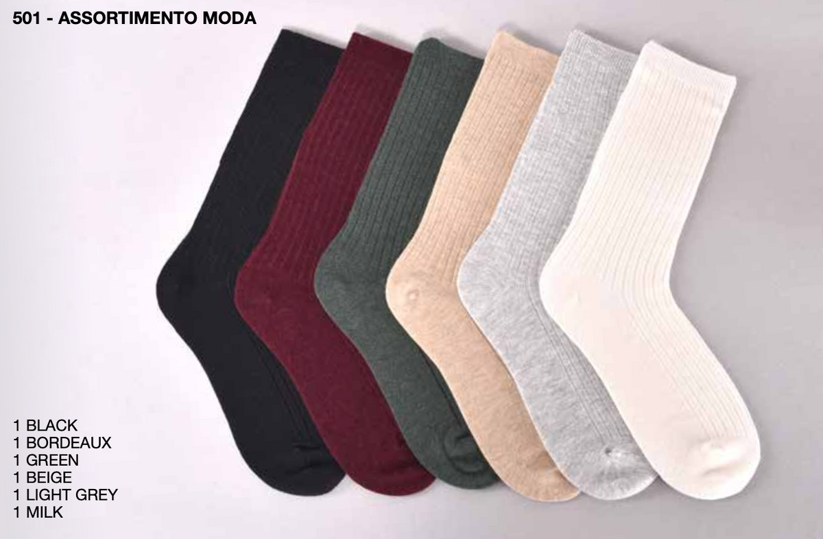 Confezione da 6 paia di calze lunghe donna in misto lana Sièlei LC08