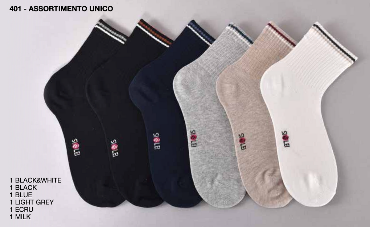 Confezione da 6 paia di calze donna in caldo cotone Sièlei RI01