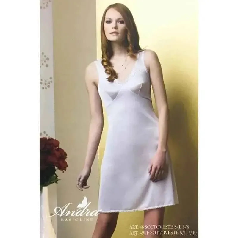 Sottoveste donna Andra spalla larga con fantasia sul decolletè 46-49TF