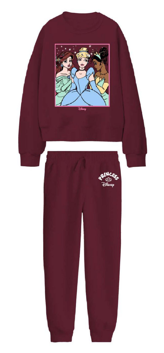 Tuta cotone felpata Principesse bambina baby DY76U0239