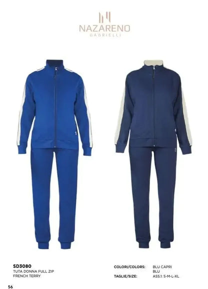 Tuta donna zip garzata Nazareno Gabrielli SD3080