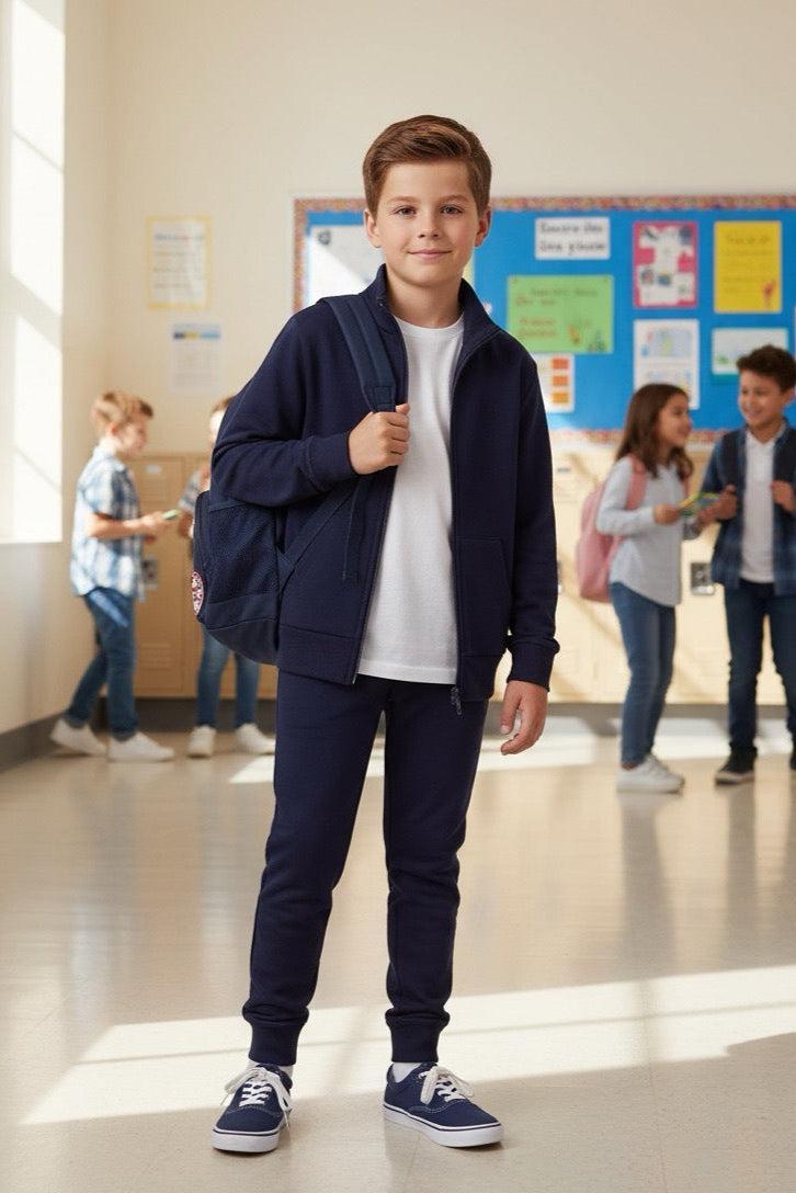 Tuta invernale bambini Ambrosino School felpato zip T002/T004