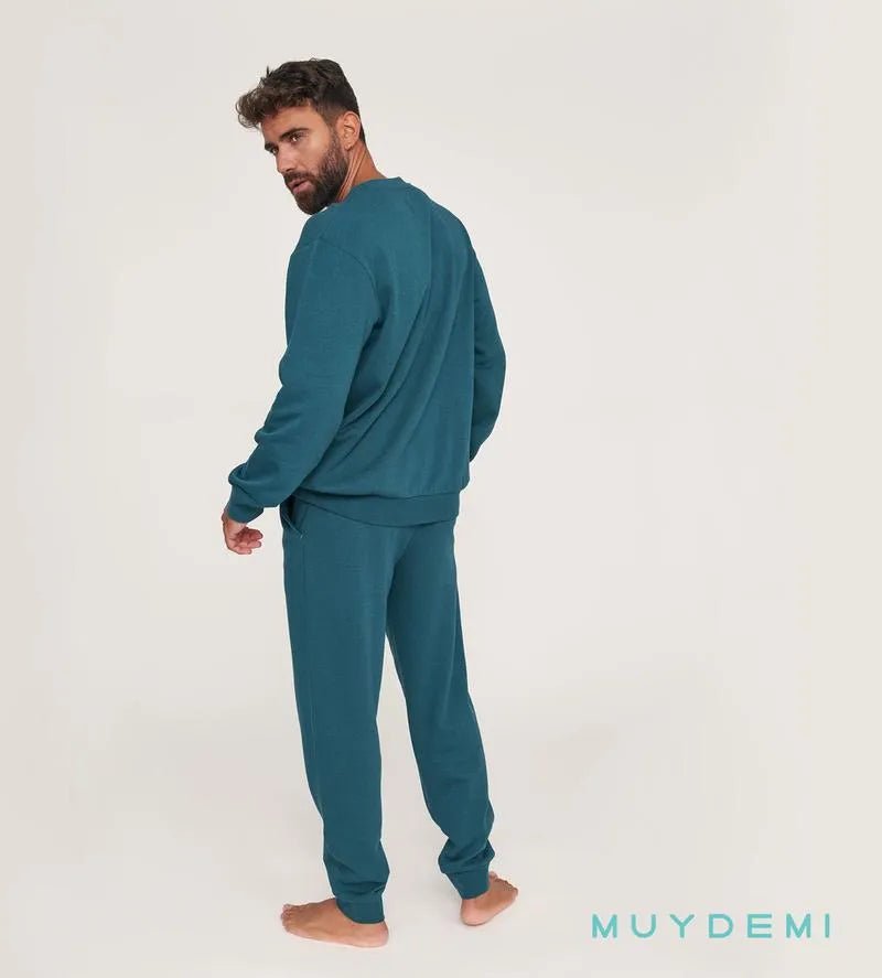 Tuta/Pigiama uomo girocollo cotone felpato Muydemi 370112