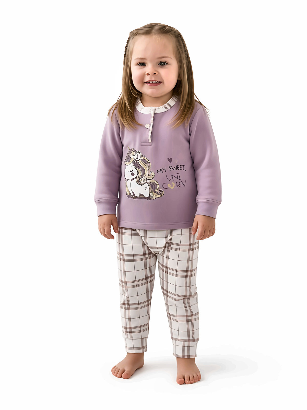 Pigiama invernale Neonata interlock serafino bambina Gary 1153 - LILLA SCURO