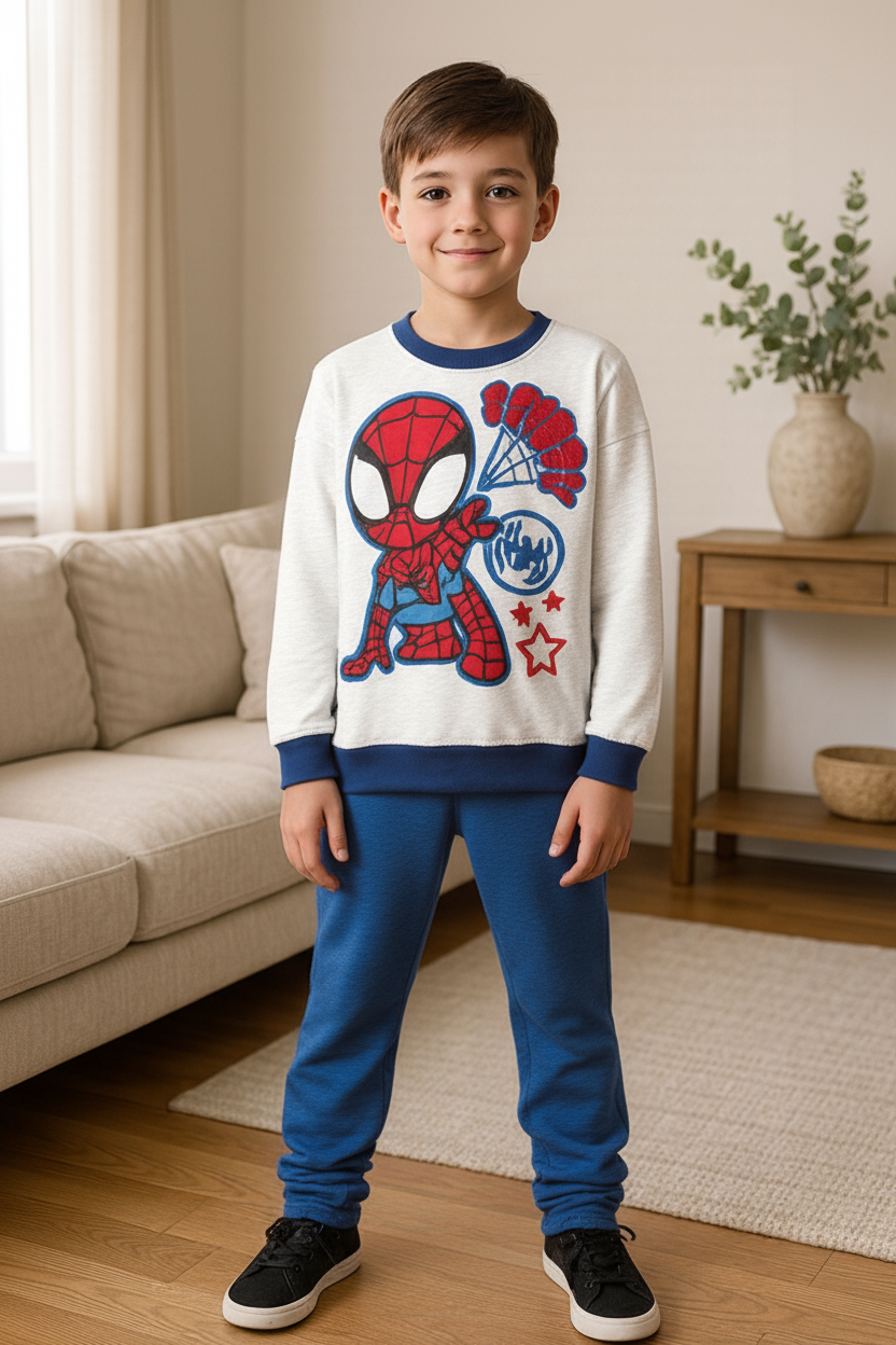 Pigiama cotone felpato Spiderman Marvel neonato baby MV32A1414