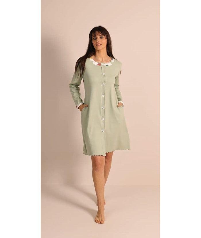 Camicia da notte donna aperta invernale interlock Gary 5062 - Caos Intimo Donna - Uomo - Bambini - Casa - Gary