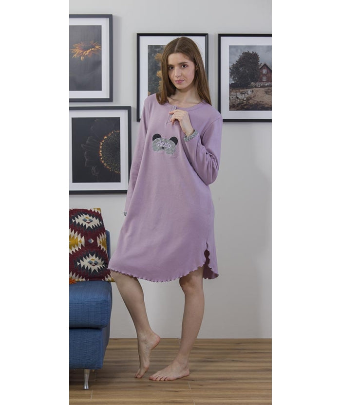 Camicia da notte donna serafino invernale interlock Gary 5458