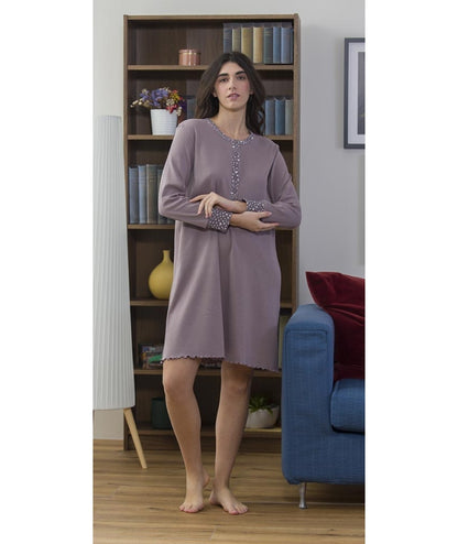 Camicia da notte donna serafino invernale interlock Gary 5420
