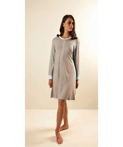 Camicia da notte donna serafino invernale interlock Gary 5579