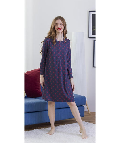 Camicia da notte donna serafino invernale interlock Gary 5448