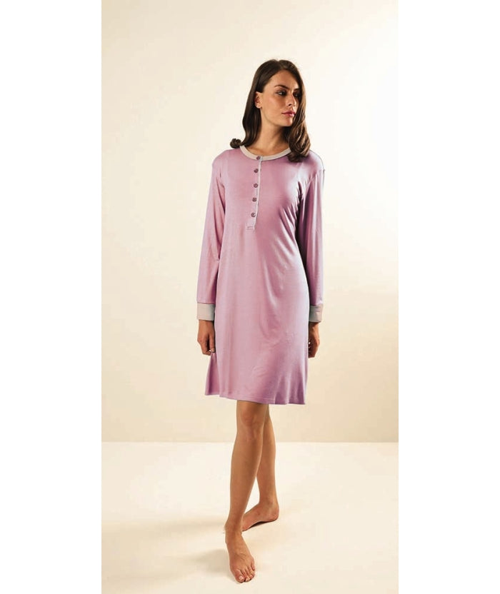 Camicia da notte donna serafino invernale interlock Gary 5579