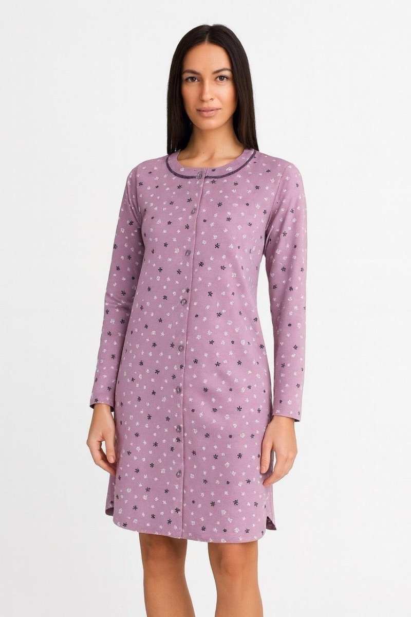 Camicia da notte donna Sièlei aperta caldo cotone interlock TM23 Tamigi - Caos Intimo Donna - Uomo - Bambini - Casa - Sièlei