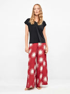 Pigiama donna manica corta a V modal e pantaloni lunghi in viscosa Gisela 20374/20373