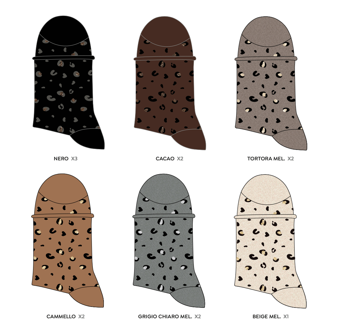 Confezione da 12 paia di calze donna in caldo cotone Pezzini Be Natural Trendy DCZ - PAI2502 - Caos Intimo Donna - Uomo - Bambini - Casa - Pezzini