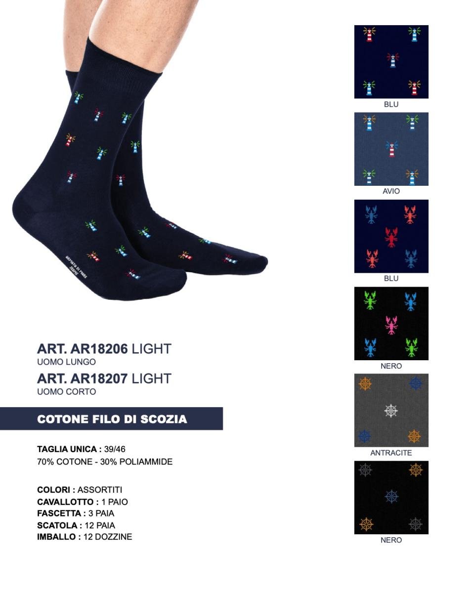 Confezione da 6 paia calze corte filo di scozia Armata Di Mare 18207 Light - Caos Intimo Donna - Uomo - Bambini - Casa - Armata Di Mare