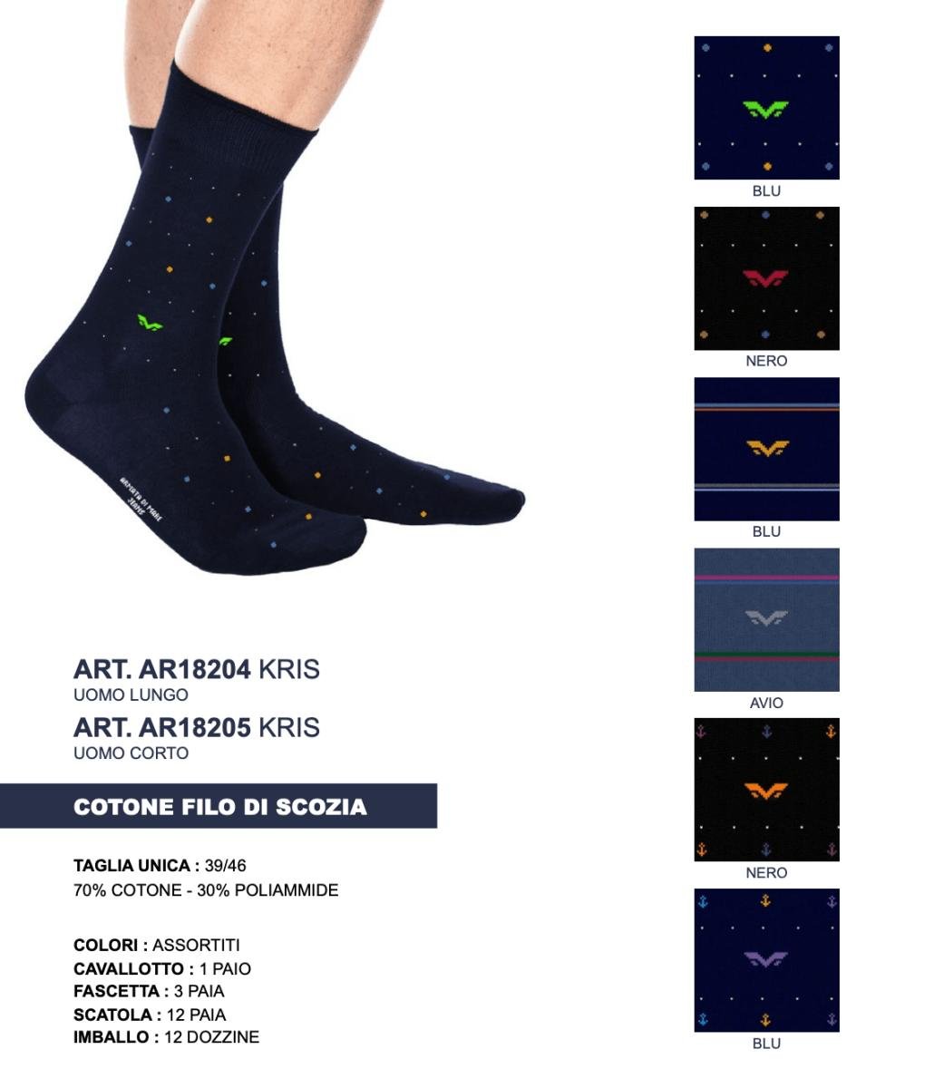 Confezione da 6 paia calze lunghe filo di scozia Armata Di Mare 18204 Kris - Caos Intimo Donna - Uomo - Bambini - Casa - Armata Di Mare