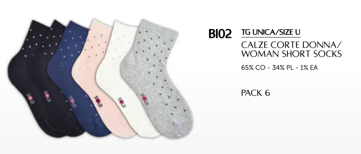 Confezione da 6 paia di calze donna in caldo cotone Sièlei BI02 Pois - Caos Intimo Donna - Uomo - Bambini - Casa - Sièlei