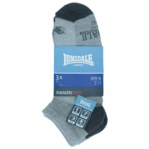 Confezione da 6 paia di calze sportive in cotone tech unisex uomo donna Lonsdale LNS09 - Caos Intimo Donna - Uomo - Bambini - Casa - Lonsdale