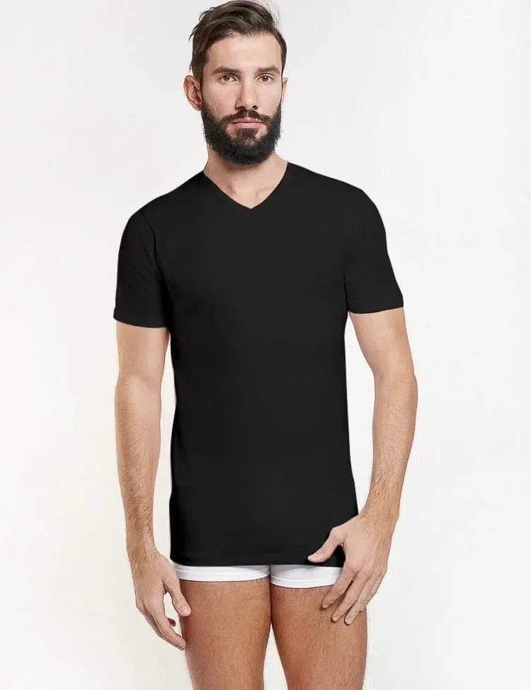 Confezione di 3 maglie uomo Nottingham collo a V 100% cotone bielastico FOX - Caos Intimo Donna - Uomo - Bambini - Casa - Nottingham