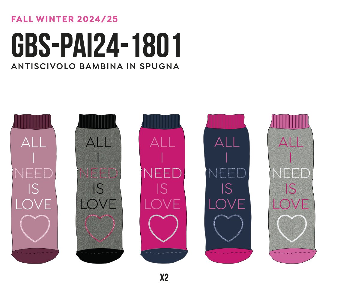 Confezioni da 6 paia di calze antiscivolo bambina Pezzini Kid's in caldo cotone GBS - PAI241801 - Caos Intimo Donna - Uomo - Bambini - Casa - Pezzini