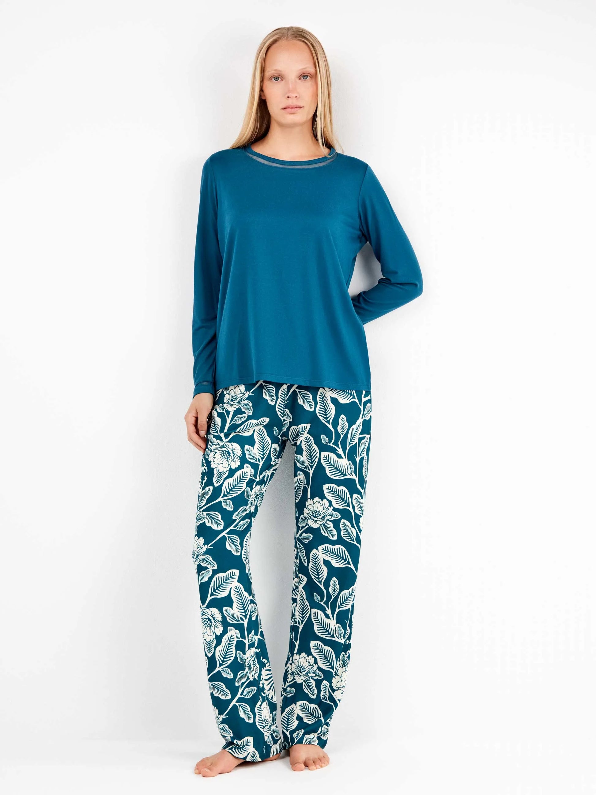 Pigiama donna Gisela girocollo in maglia calda 20310