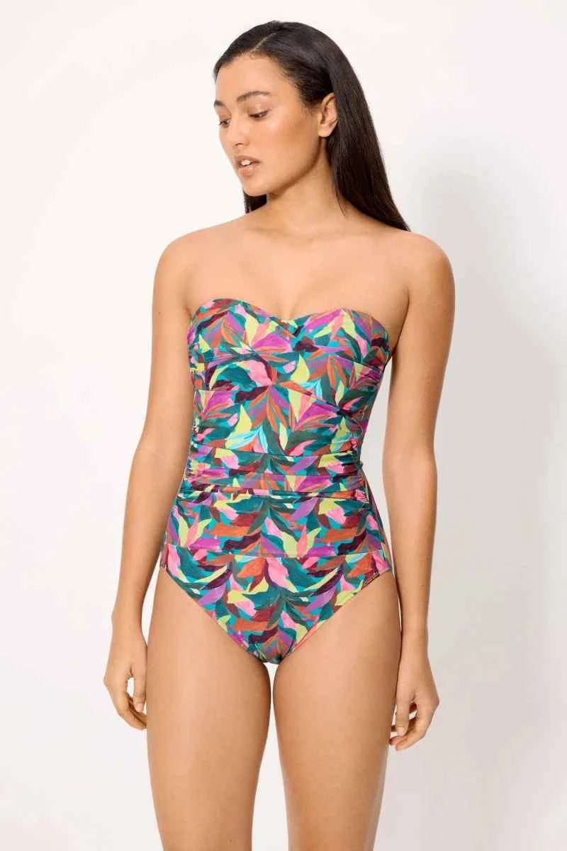 Costume da bagno donna intero a fascia snellente Coppa B  Ysabel Mora 83436