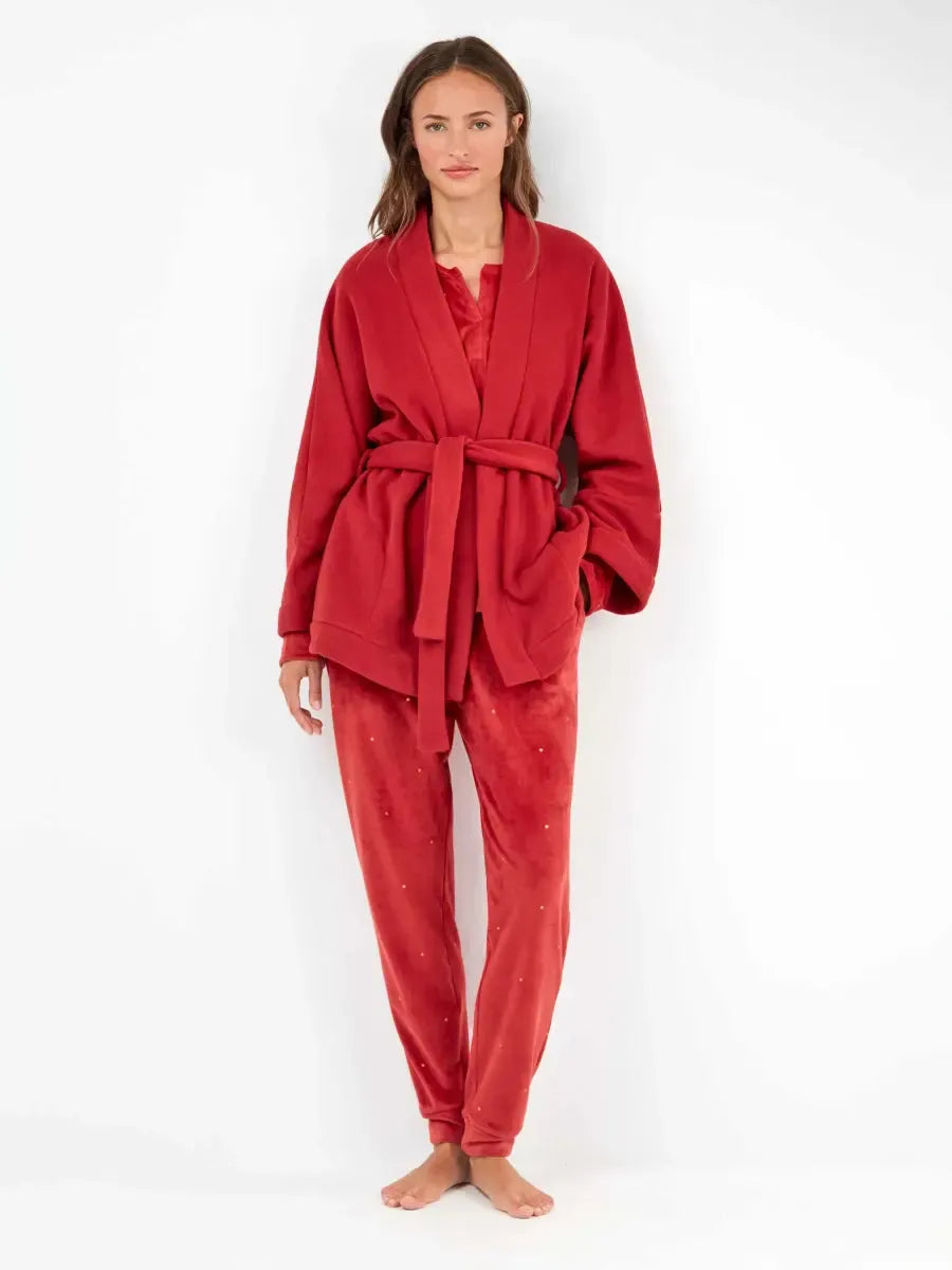 Giacca donna Gisela con cintura in pile 20324 - Caos Intimo Donna - Uomo - Bambini - Casa - Gisela