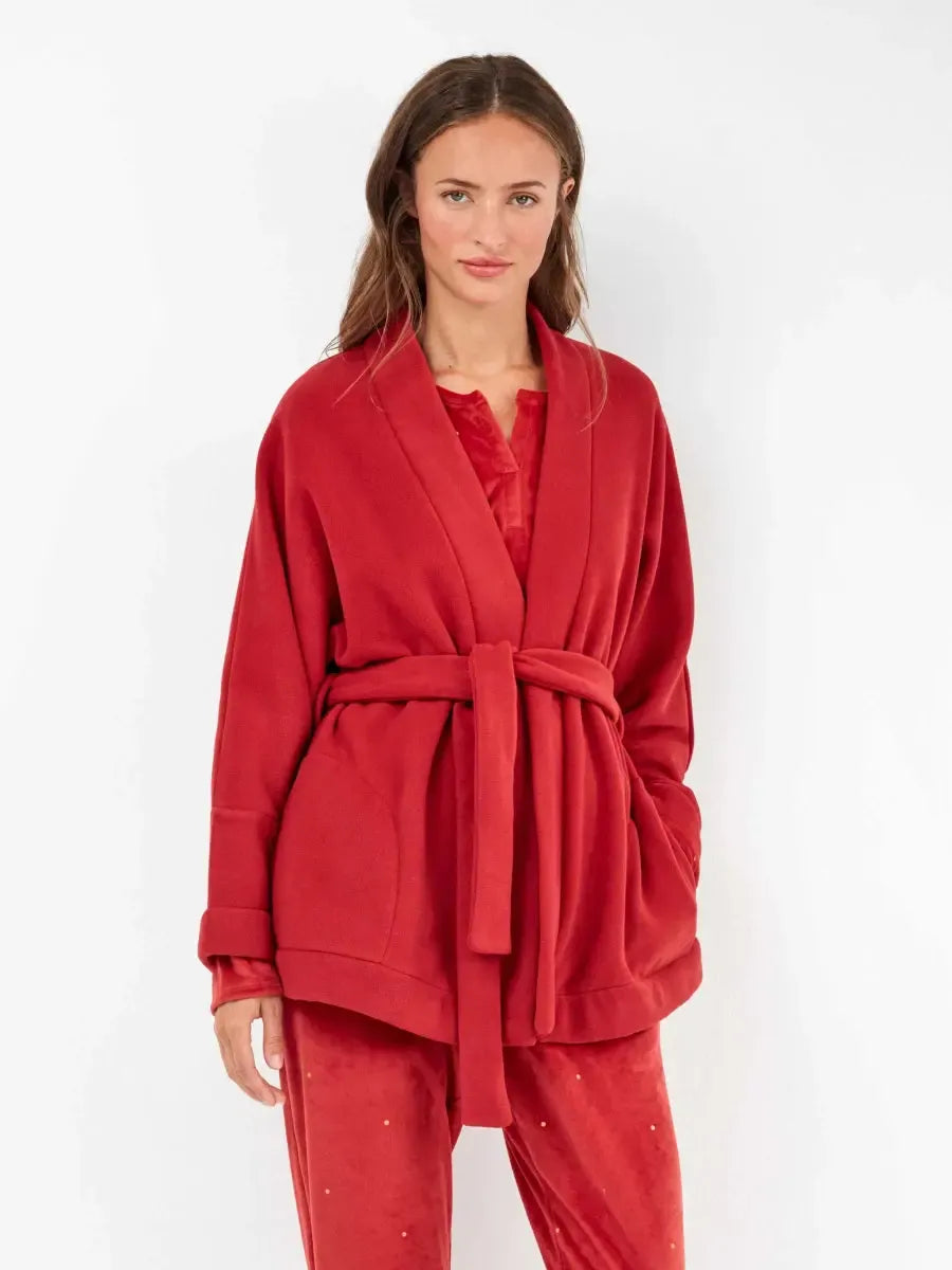 Giacca donna Gisela con cintura in pile 20324 - Caos Intimo Donna - Uomo - Bambini - Casa - Gisela