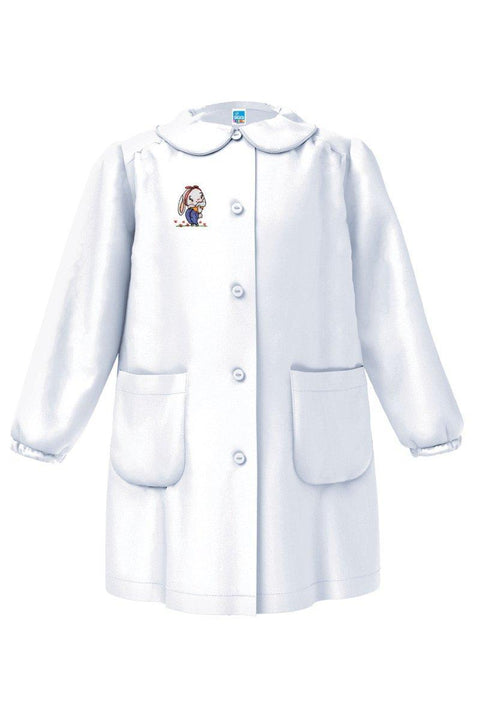 Grembiule asilo bambina con abbottonatura centrale Siggi made in Italy ricamo Coniglietto 4038 - Caos Intimo Donna - Uomo - Bambini - Casa - Siggi