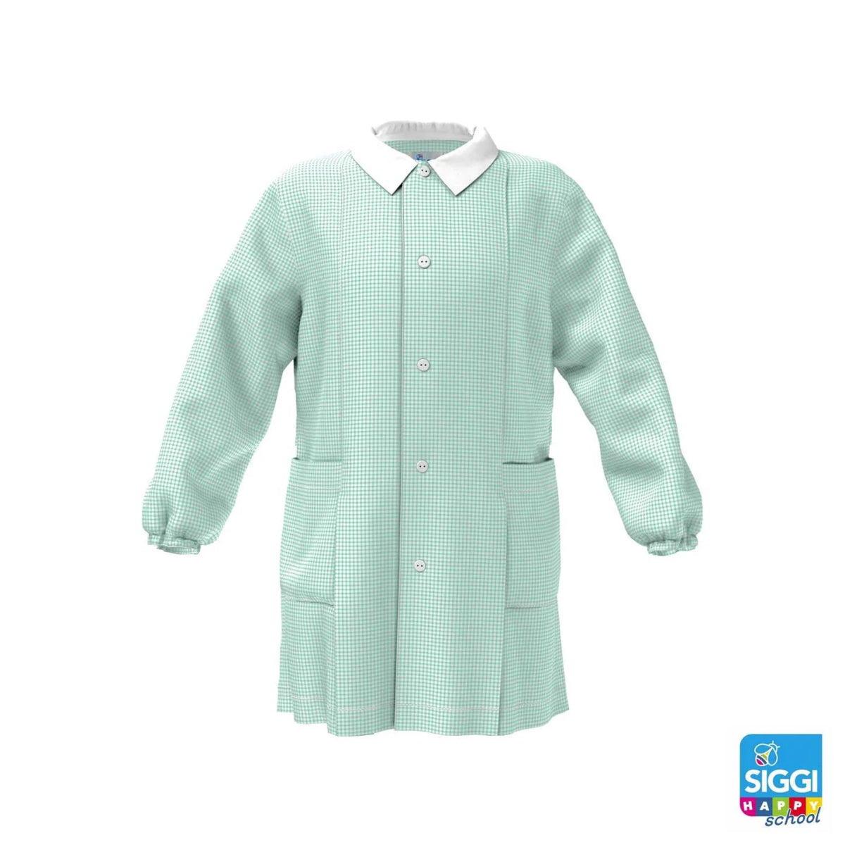 Grembiule quadretto verde asilo bambino con abbottonatura centrale Siggi senza ricamo 1962 - Caos Intimo Donna - Uomo - Bambini - Casa - Siggi