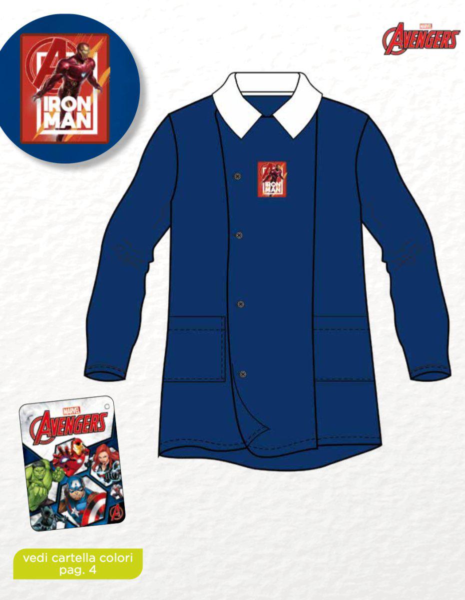 Grembiule scuola elementare blu bambino Marvel Iron Man Made in Italy G502