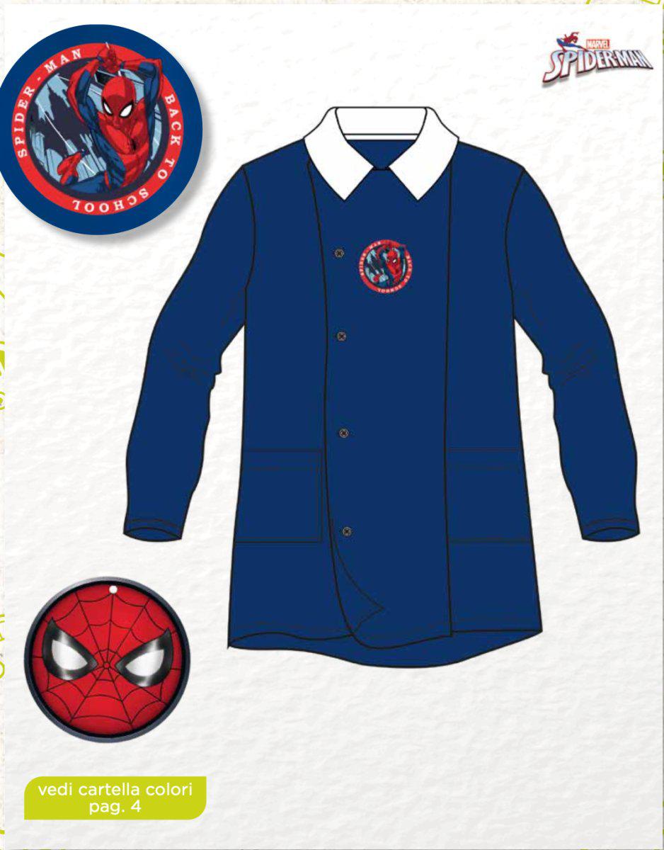 Grembiule scuola elementare blu bambino Marvel Spiderman Made in Italy G501