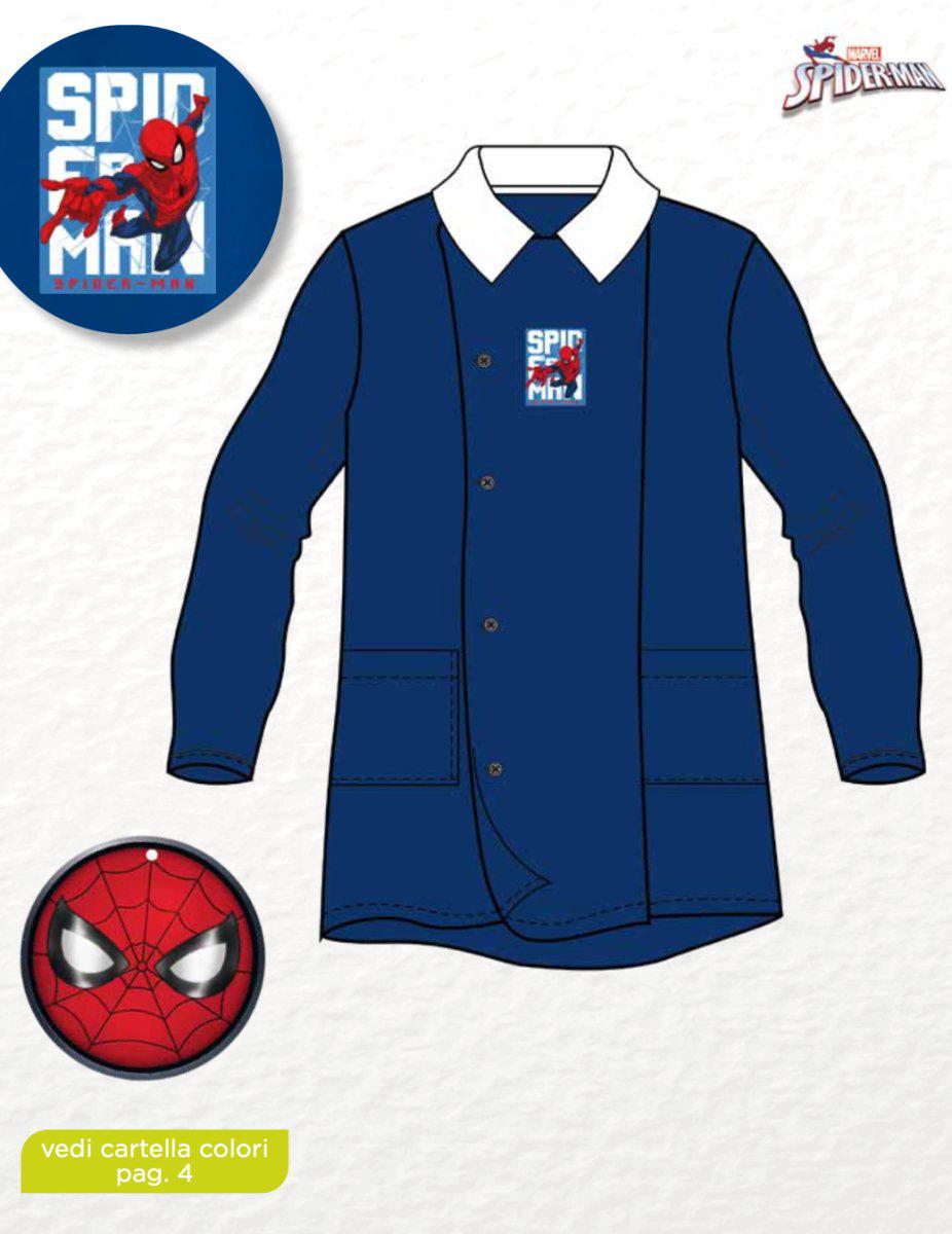 Grembiule scuola elementare blu bambino Marvel Spiderman Made in Italy G503