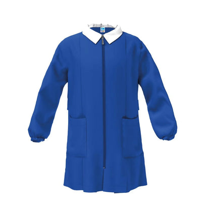 Grembiule scuola elementare blu con zip bambino Siggi Made in Italy senza ricamo 2111