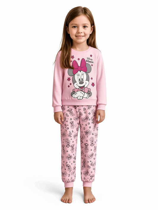 Pigiama cotone felpato Minnie Disney neonata bambina DY32A1409, colore rosa