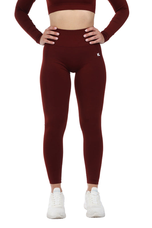Leggings bordeaux modello CALLIOPE a vita alta effetto push up