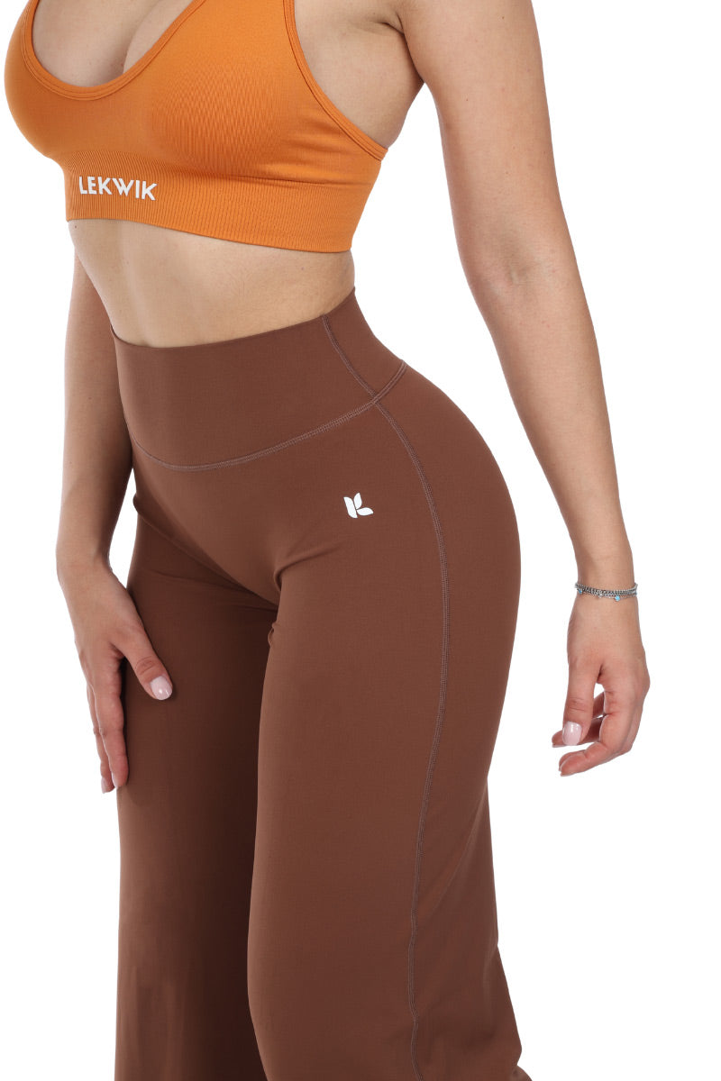 Leggings marrone a gamba larga FLARE