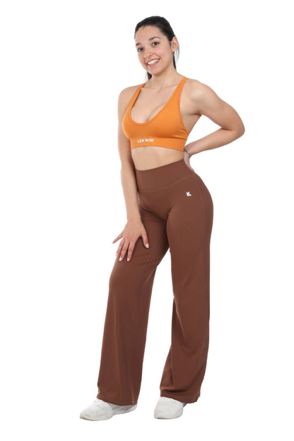 Leggings marrone a gamba larga FLARE