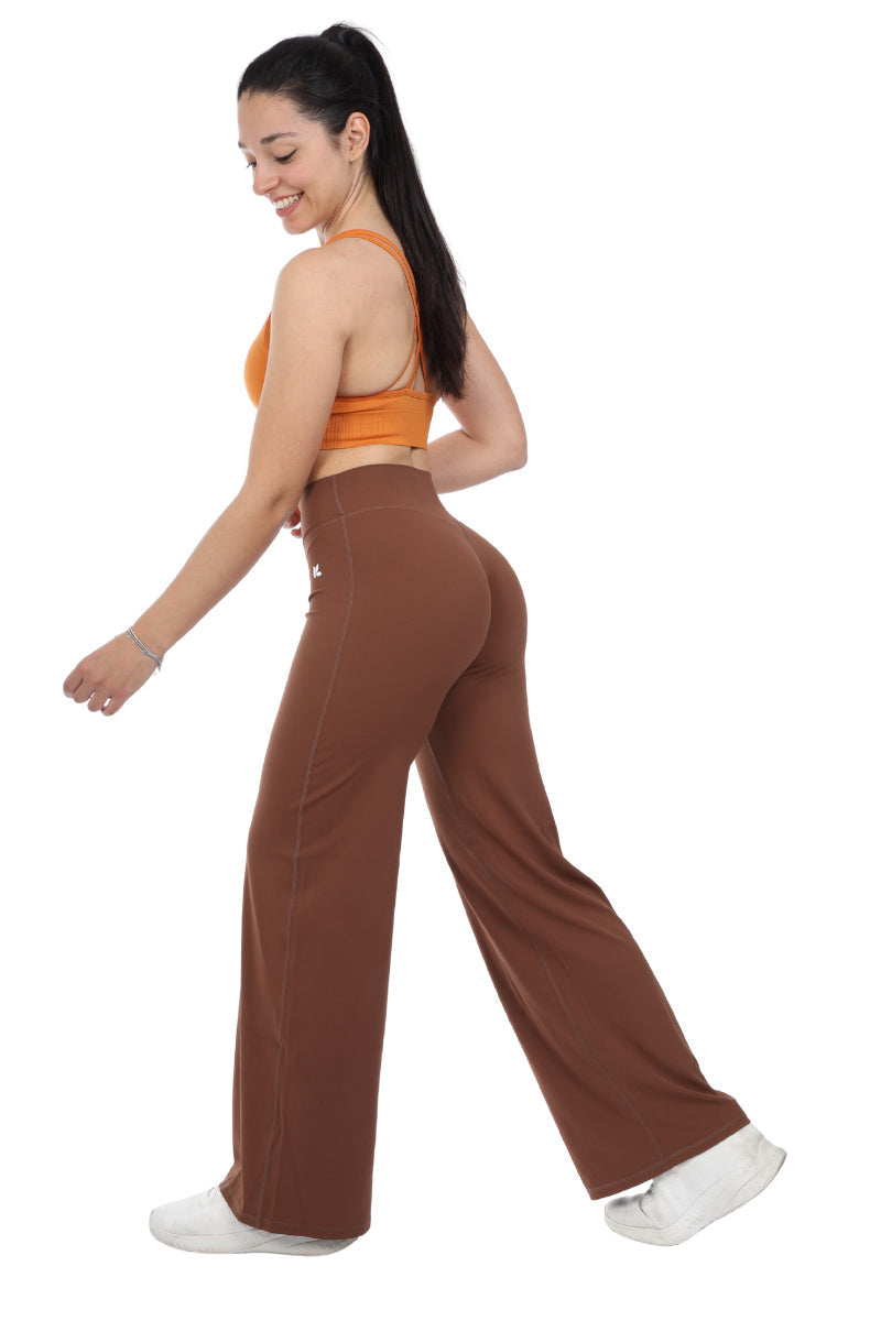 Leggings marrone a gamba larga FLARE