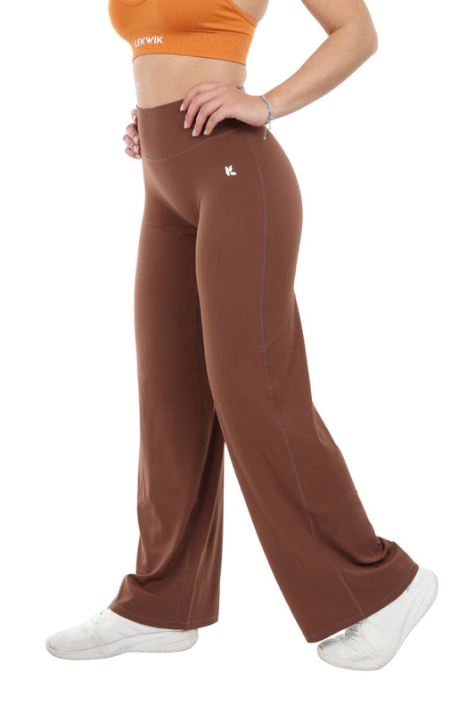 Leggings marrone a gamba larga FLARE