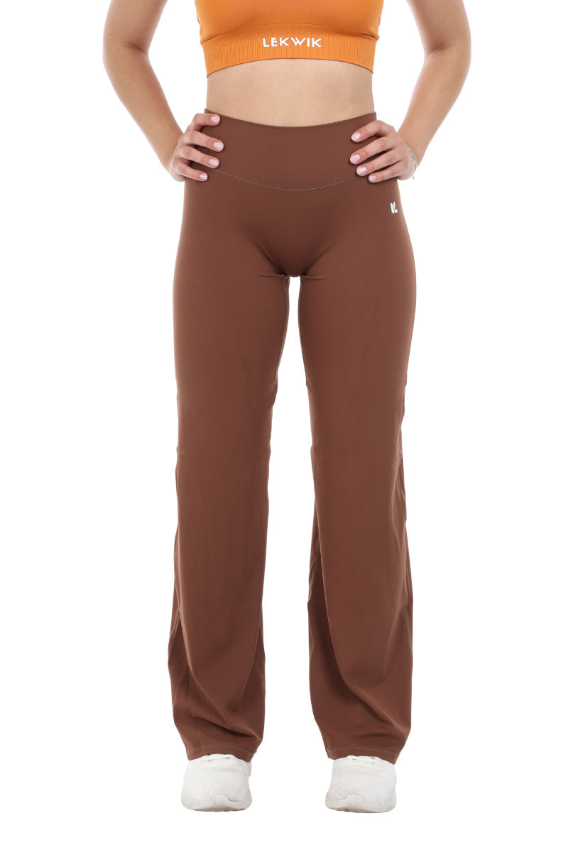 Leggings marrone a gamba larga FLARE