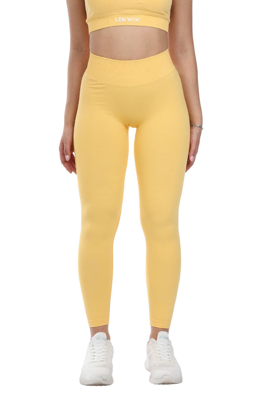 Leggings giallo modello IMMO a vita bassa senza cuciture