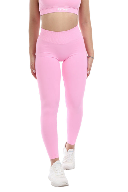 Leggings rosa light modello IMMO a vita bassa senza cuciture