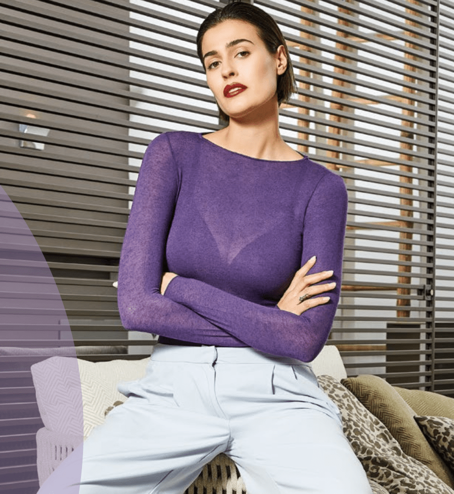 Maglia donna manica lunga collo tondo Sublyme in modal cashmere ultra light 1412 - Caos Intimo Donna - Uomo - Bambini - Casa - Sublyme