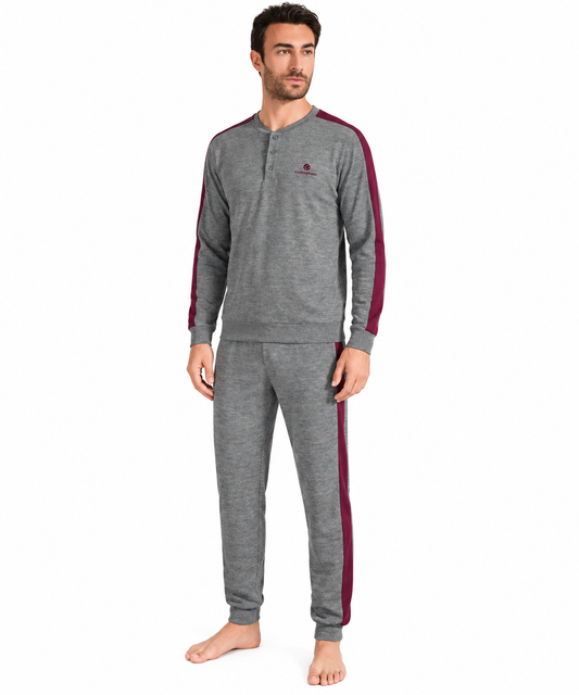 Pigiama uomo Nottingham caldo cotone interlock NPA126 - GRIGIO