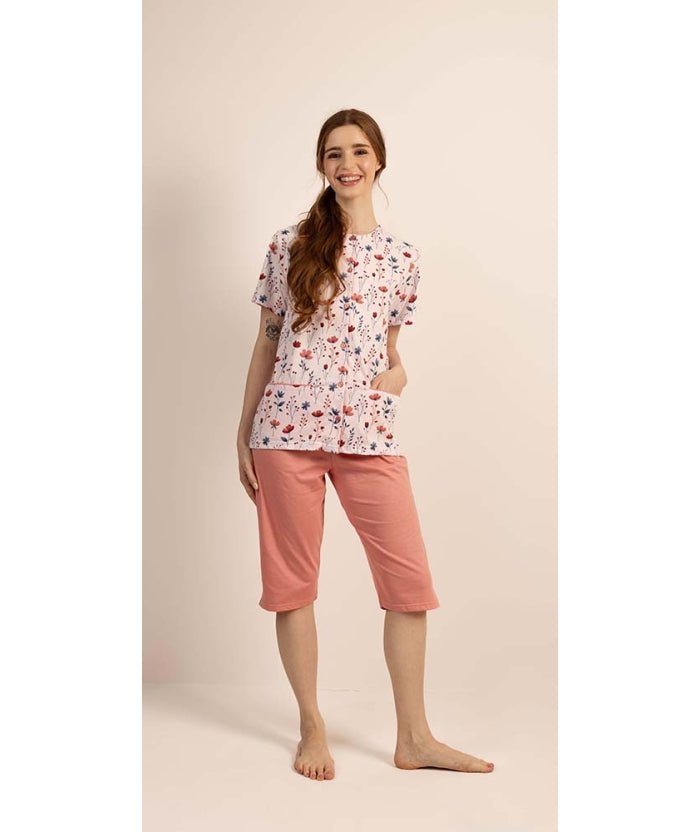 Pigiama aperto mezza manica pinocchietto donna Jersey Gary 5258 - Caos Intimo Donna - Uomo - Bambini - Casa - Gary