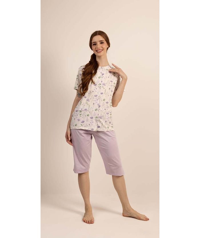 Pigiama aperto mezza manica pinocchietto donna Jersey Gary 5258 - Caos Intimo Donna - Uomo - Bambini - Casa - Gary