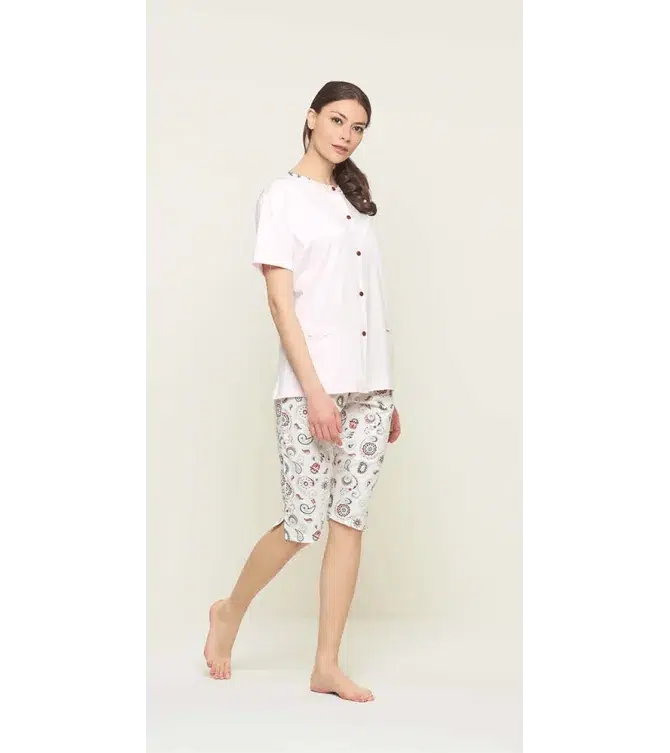 Pigiama aperto mezza manica pinocchietto donna Jersey Gary U55046 - Caos Intimo Donna - Uomo - Bambini - Casa - Gary