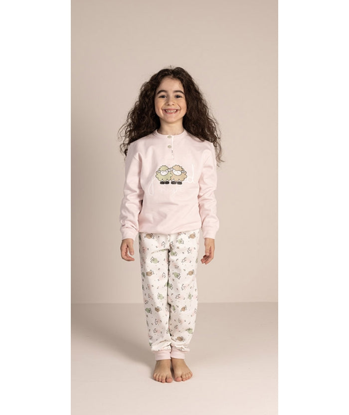 Pigiama invernale bambina cotone felpato Gary 3053